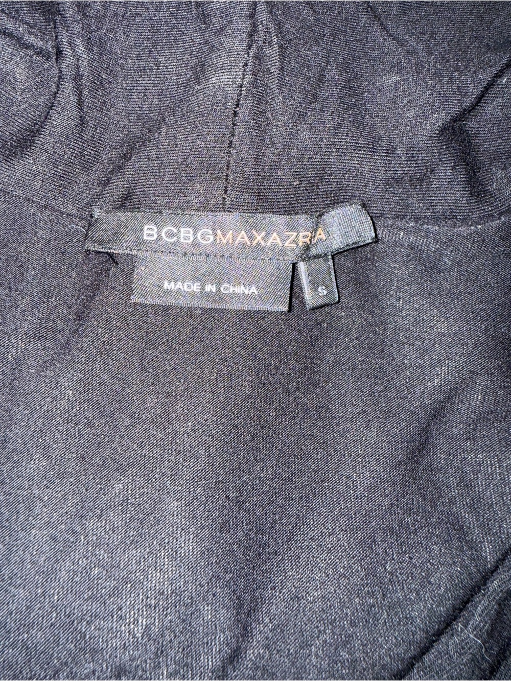 BCBGMaxAzria Black Draped Long-Sleeve Wrap Top #51 - Picture 4 of 6